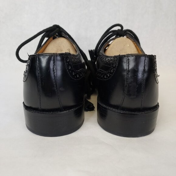 Thistle Gillie Brogues Shoes Men UK 5.5 EU38 Black Leather Highland Dress Oxford - Picture 9 of 16